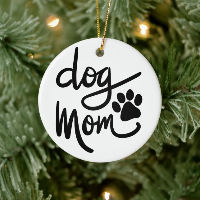 Funny Dog Paw Dog Mum Ceramic Tree Decoration (Tree)