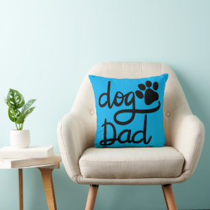 Funny Dog Paw Print Dog Dad Cushion