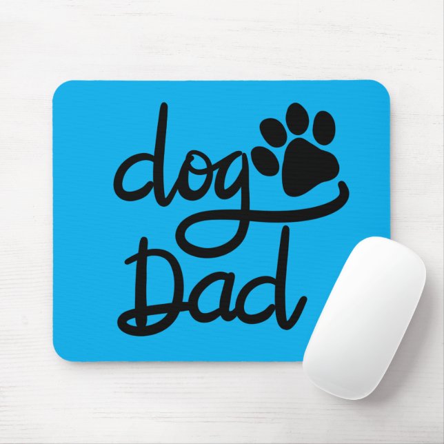 Funny Dog Paw Print Dog Dad Mouse Mat (With Mouse)