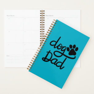 Funny Dog Paw Print Dog Dad Planner