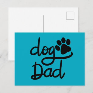Funny Dog Paw Print Dog Dad Postcard