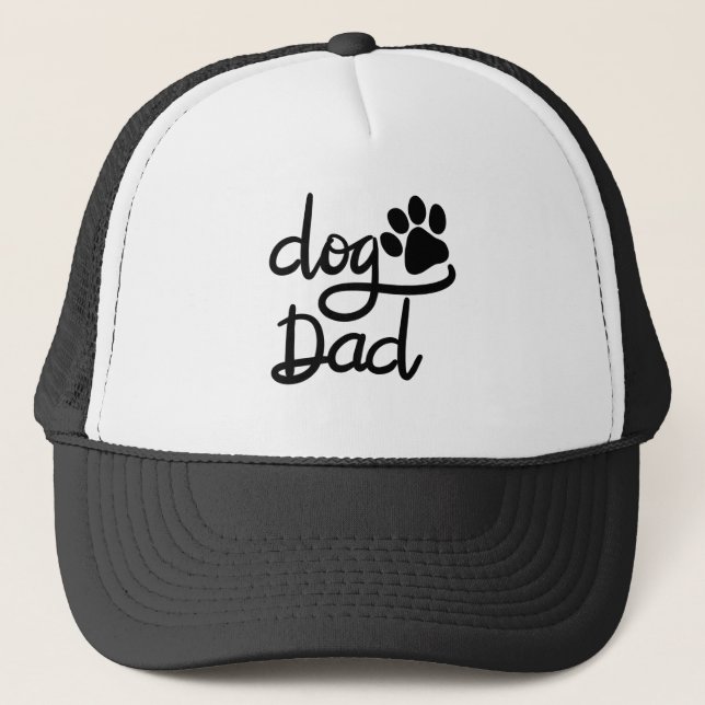 Funny Dog Paw Print Dog Dad Trucker Hat (Front)