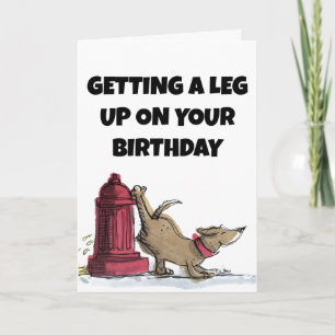FUNNY DOG PEEING BIRTHDAY CARD