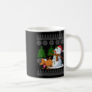 Funny Dog Pees On Snowman Ugly Christmas Sweater X Coffee Mug