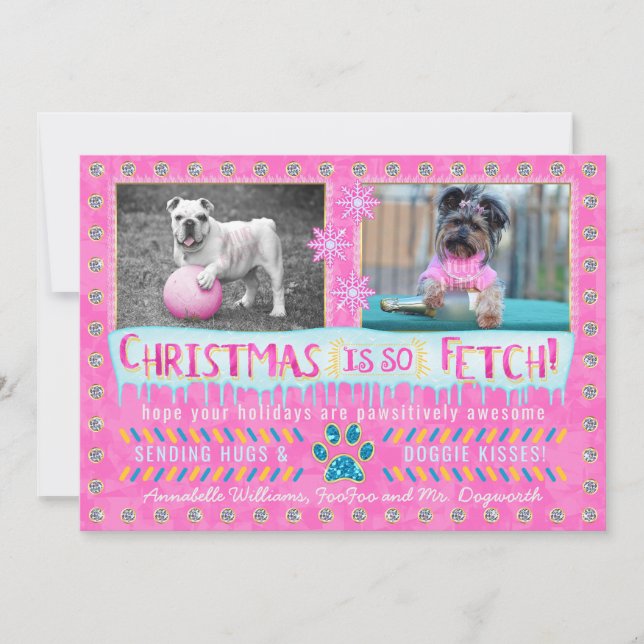 Funny Dog Pet Christmas Holiday Photo | So Fetch (Front)