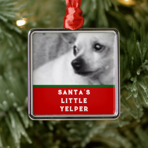 Funny Dog Photo Christmas Metal Tree Decoration