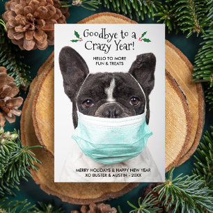 Funny Dog Photo Goodbye Hello New Year Holiday Card