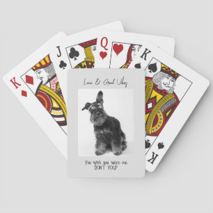 Funny Dog Photo Love & Good Vibes Playing Cards