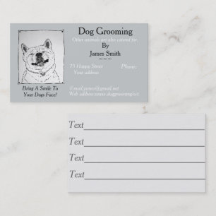 funny dog picture dog Grooming pet care services Business Card
