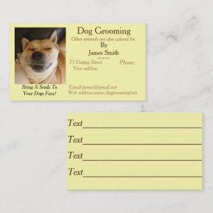 funny dog picture dog Grooming pet care services Business Card