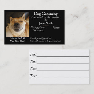 funny dog picture dog Grooming pet care services Business Card