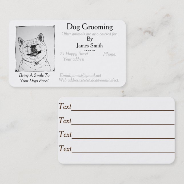 funny dog picture dog Grooming pet care services Loyalty Card (Front/Back)