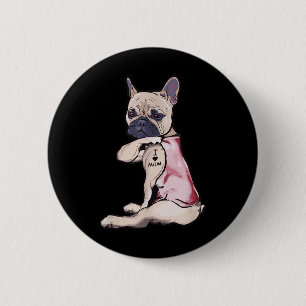 Funny Dog Pitbull I Love Mum Tattoo Gift Mum Women 6 Cm Round Badge
