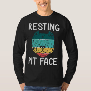Funny Dog Pitbull Resting Pit Face Vintage T-Shirt
