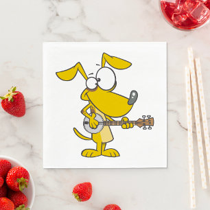 Funny Dog Playing Banjo Music Napkin