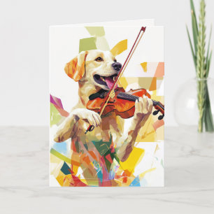 Funny Dog Playing Violin Folded Card