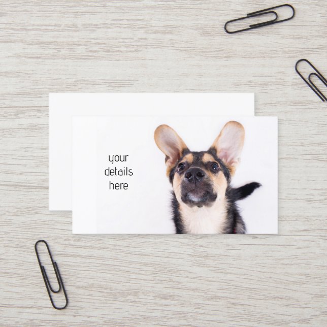 Funny dog puppy business card (Front/Back In Situ)