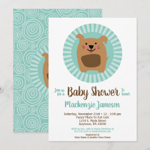 Funny Dog Puppy Neutral Baby Shower Invitation