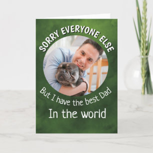 Funny dog Quote Fathers Day Custom Photo Green Thank You Card