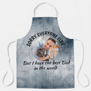 Funny dog Quote Fathers Day Custom Photo Grunge Apron