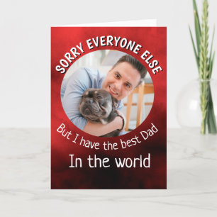 Funny dog Quote Fathers Day Custom Photo Red Thank You Card