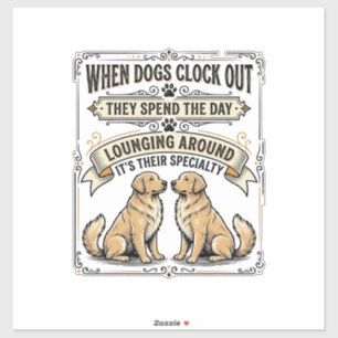 Funny Dog Quote Vintage Engraving Lounging Pups Sh