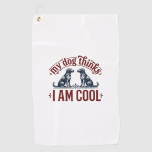 Funny Dog Quote Vintage Engraving T-Shirt Design_1 Golf Towel