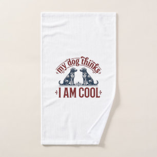 Funny Dog Quote Vintage Engraving T-Shirt Design_1 Hand Towel