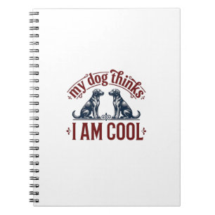 Funny Dog Quote Vintage Engraving T-Shirt Design_1 Notebook