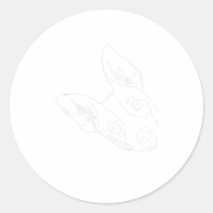 Funny Dog Rat Terrier Classic Round Sticker