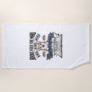 Funny Dog Reader Vintage Engraving Tee for Book Lo Beach Towel