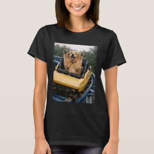 Funny Dog Roller Coaster Meme Silly Graphic Golden T-Shirt