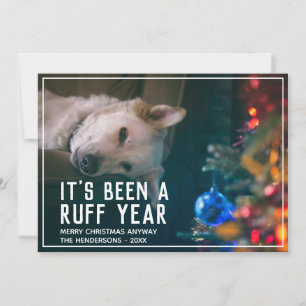 Funny Dog Ruff Year 2020 Holiday Card