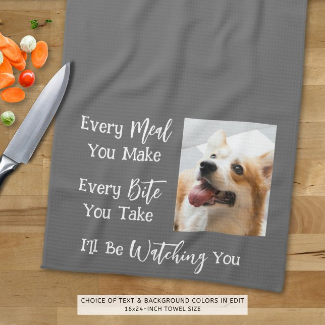 Funny Dog Saying Photo Custom Colour Tea Towel (Creator Uploaded)