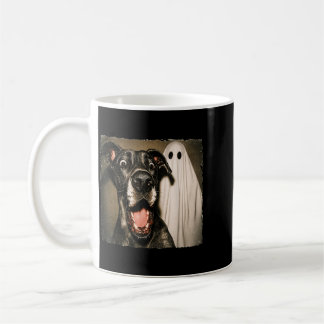 Funny Dog Selfie Great Dane Cute Dog Ghost Coffee Mug
