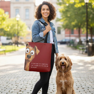 Funny Dog Shopping Quote Tote Bag