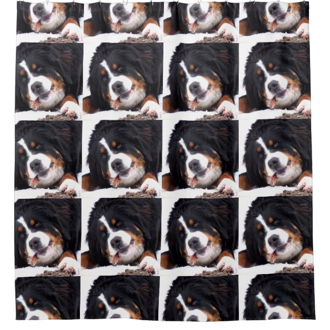 funny dog shower curtain (Front)