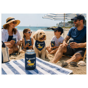 Funny Dog Silhouette Classic Lobsterman Outfit Can Cooler