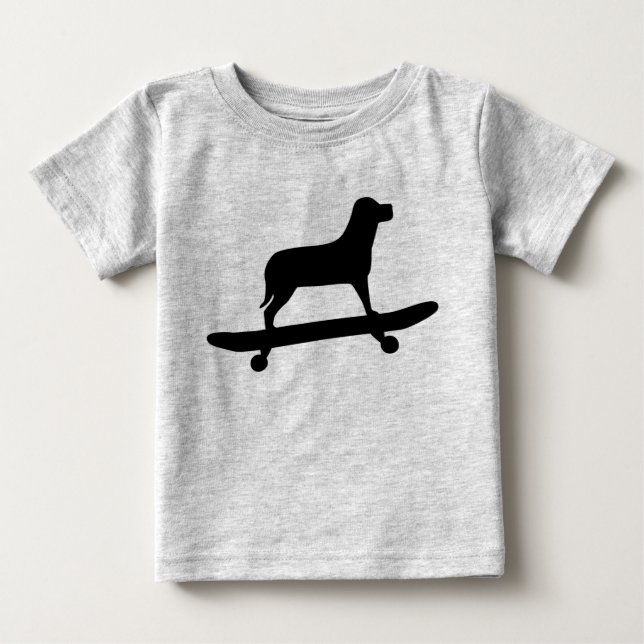 Funny Dog Skateboard Shirt for Babies (Front)