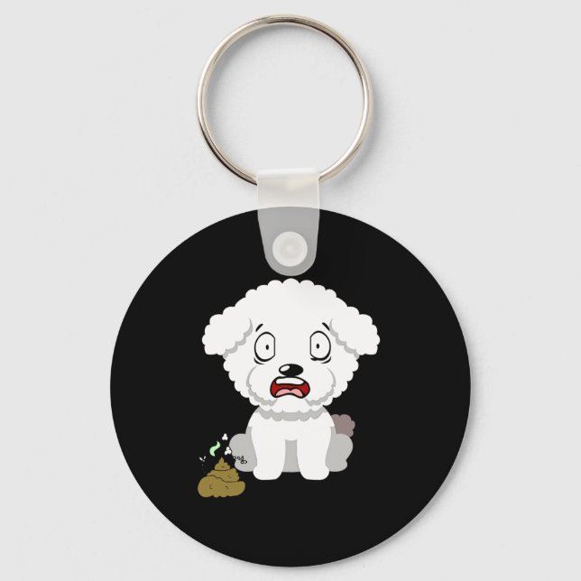 Funny Dog Smells Stinky O O  Key Ring (Front)