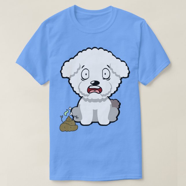 Funny dog smells stinky poo poo T-Shirt (Design Front)