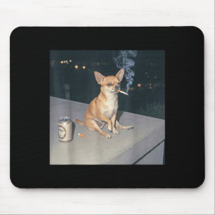 Funny dog smoking chihuahua meme cigarette beer Fu Mouse Mat