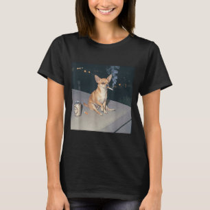 Funny dog smoking chihuahua meme cigarette beer Fu T-Shirt