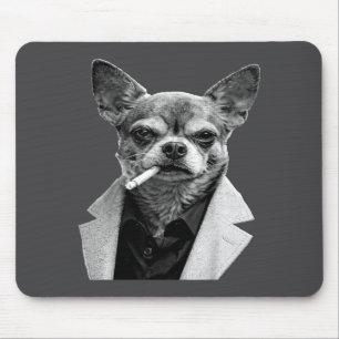 Funny Dog Smoking Cigarette Chihuahua Meme Humor L Mouse Mat