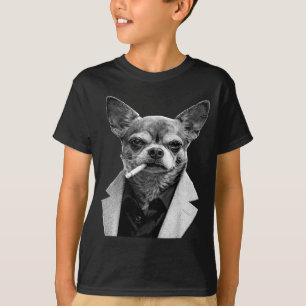 Funny Dog Smoking Cigarette Chihuahua Meme Humor L T-Shirt