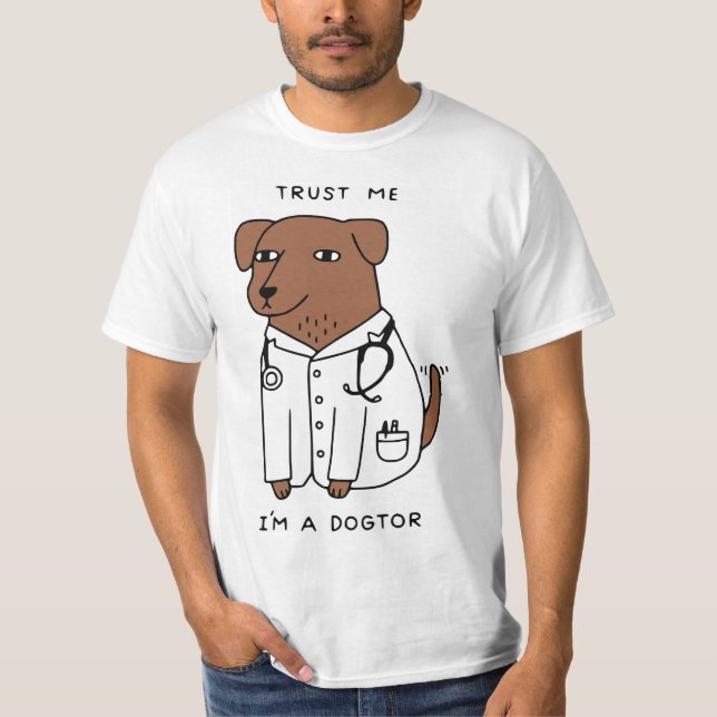 FUNNY DOG T-SHIRT - brown (Front)