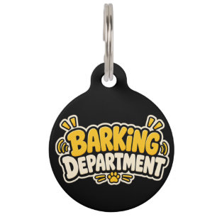 Funny Dog Tag for Dogs   Barking Department Pet ID
