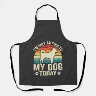 Funny Dog Talking Retro Sunset Apron