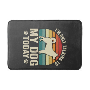 Funny Dog Talking Retro Sunset Bath Mat