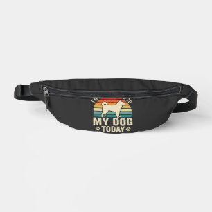 Funny Dog Talking Retro Sunset Bum Bags